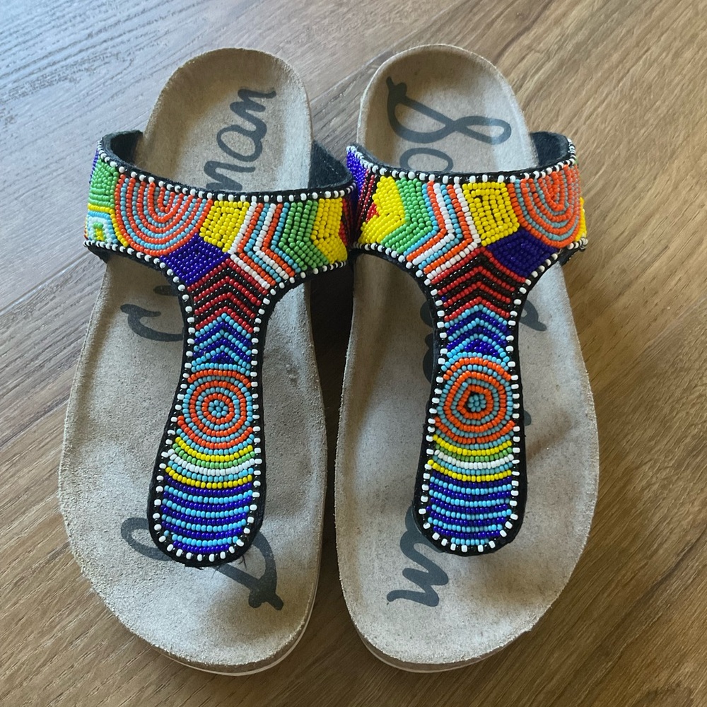 Sam Edelman Olivie Women’s Colorful Beaded Sandals Size 8